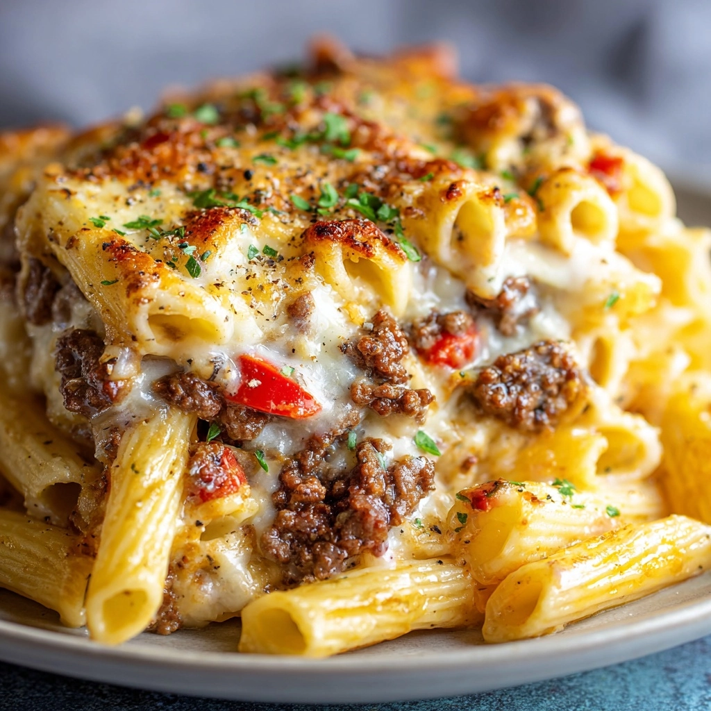 Philly Cheesesteak Pasta Recipe - Recipe Image