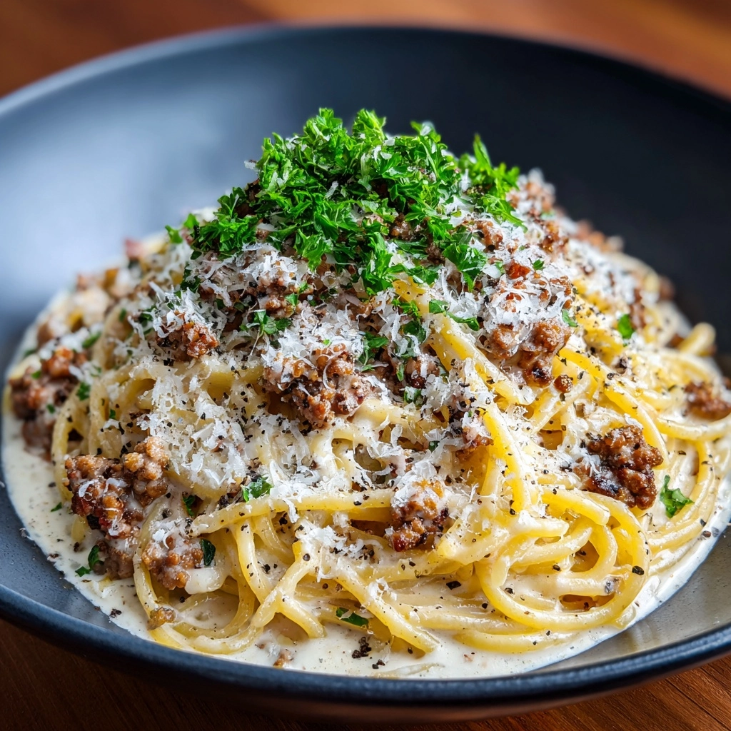 Garlic Butter Beef Linguine Recipe - Recipe Image