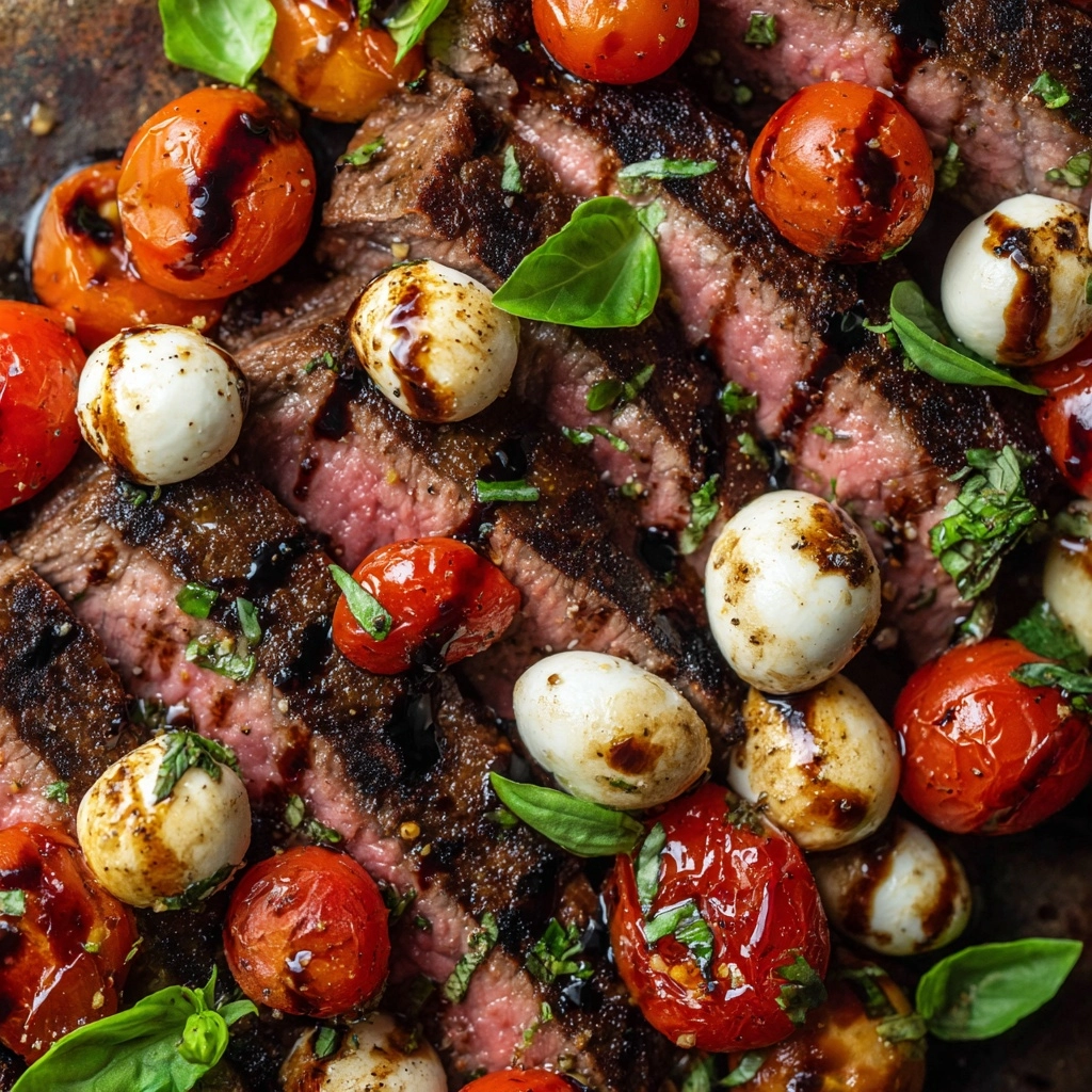Grilled Balsamic Flank Steak Caprese Recipe - Recipe Image