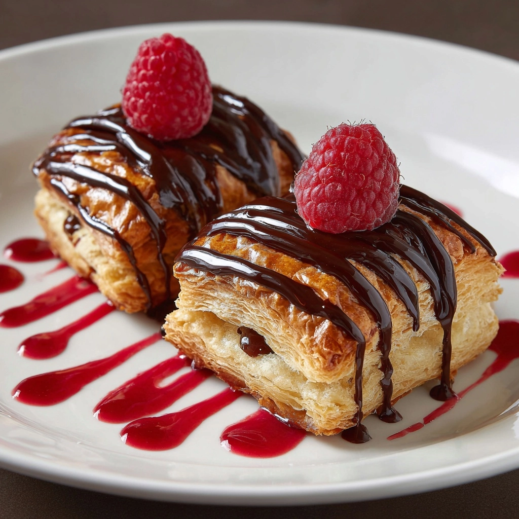 Chocolate Fudge Pop Tarts with Raspberry Glaze Recipe - Recipe Image