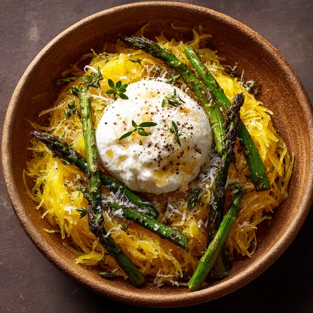 Spaghetti Squash with Asparagus, Ricotta, Lemon, and Thyme Recipe - Recipe Image