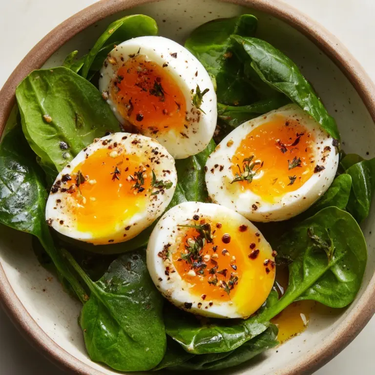 Hard-Boiled Egg Spinach Breakfast Bowl Recipe