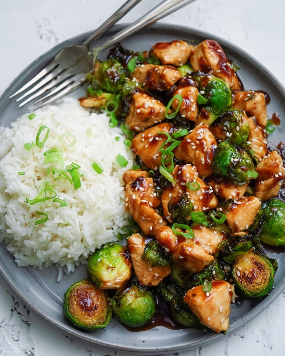 Air Fryer Sweet Chili Chicken and Brussels Sprouts Recipe - Recipe Image