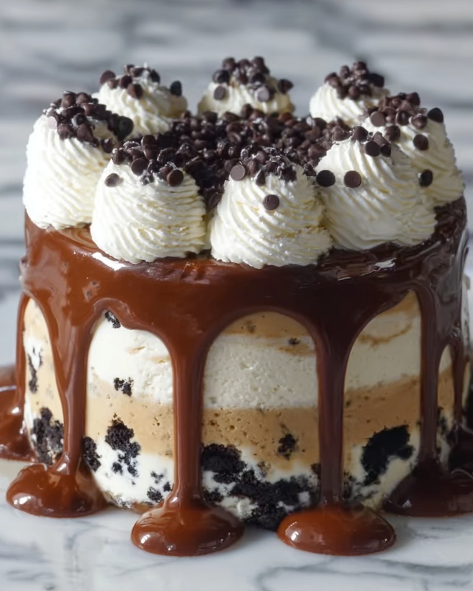 Chocolate Chip Cookie Dough Ice Cream Cake Recipe - Recipe Image