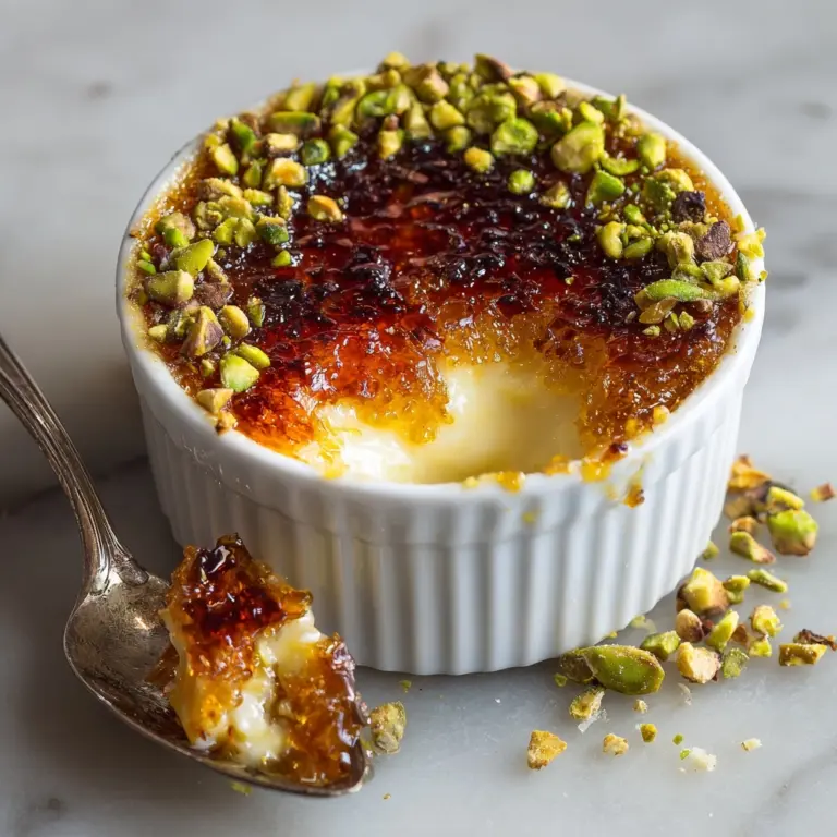 White Chocolate Lavender Brûlée with Pistachio Crunch Recipe