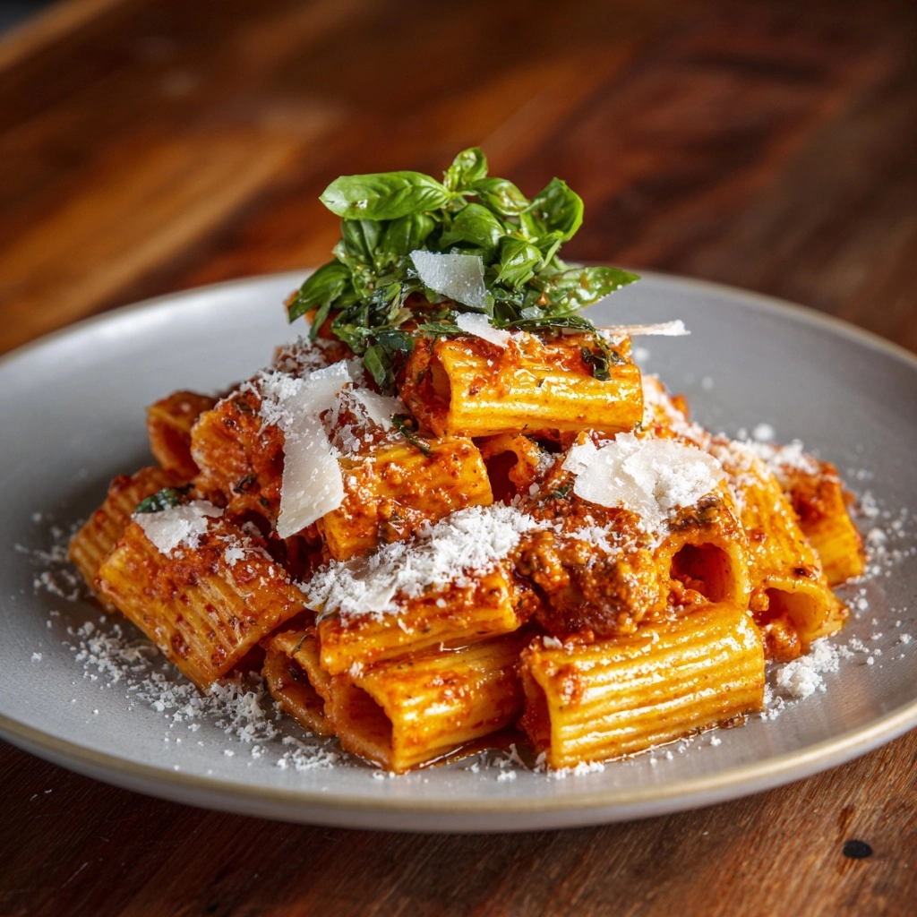 Spicy Basil Rigatoni Recipe - Recipe Image