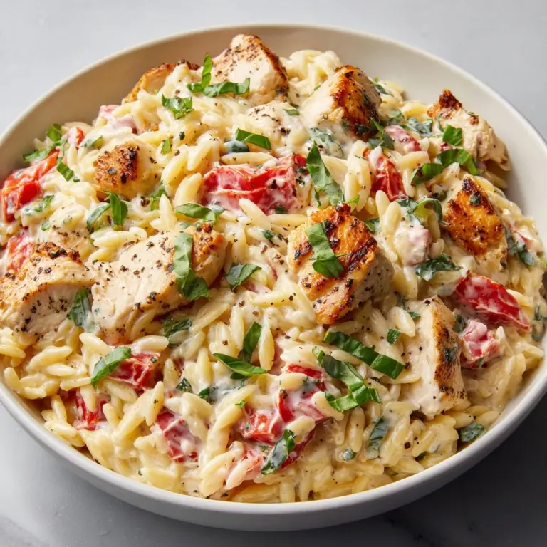 Slow Cooker Creamy Tuscan Chicken Orzo Recipe