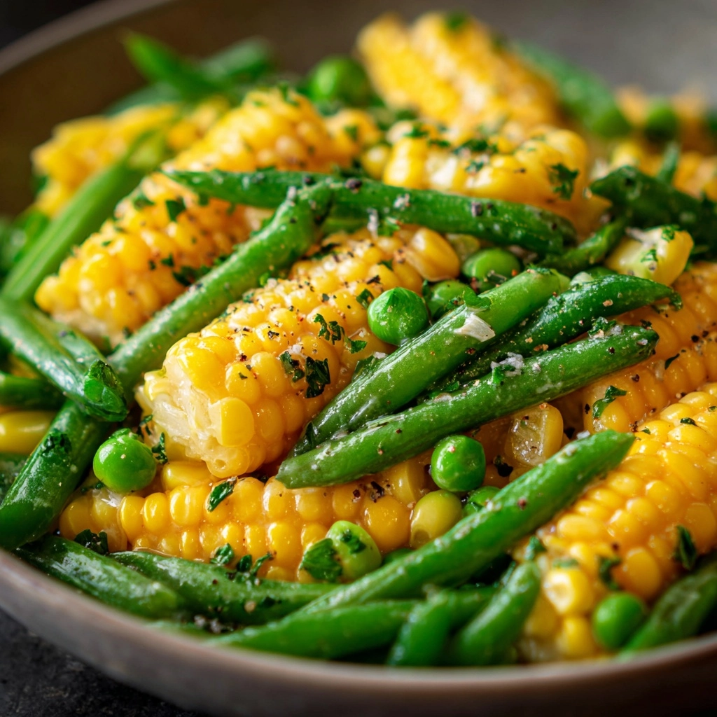 Summer Corn & Green Beans with Herb Butter Recipe - Recipe Image