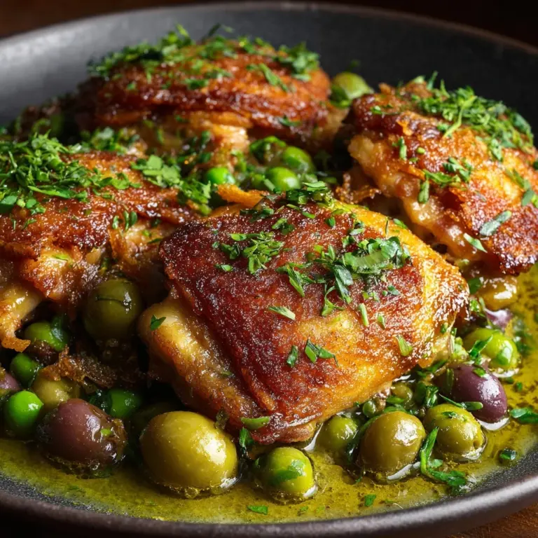 Crispy Chicken Thighs Over Vinegar Beans Recipe