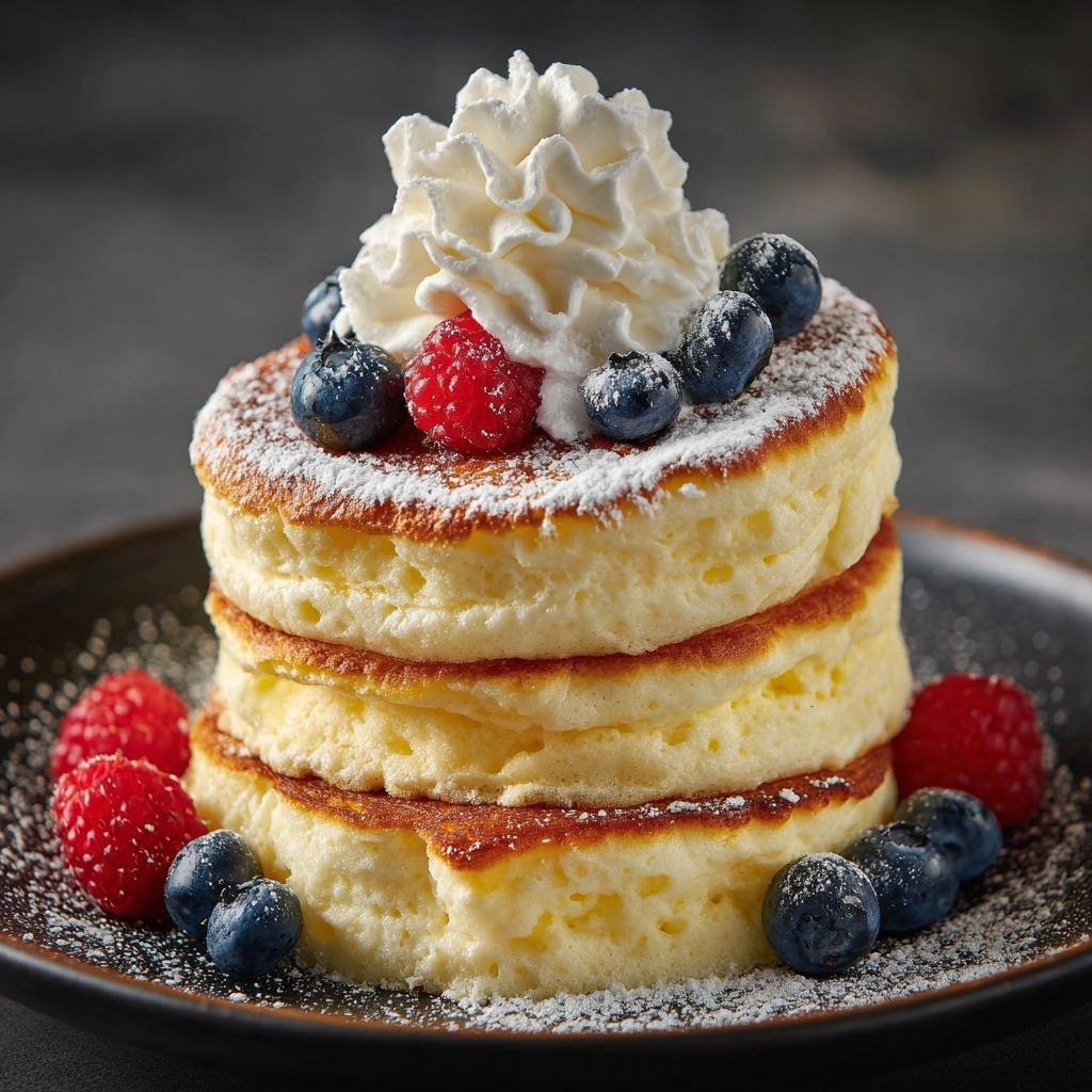 Fluffy Japanese Soufflé Pancakes: A Cloud-Like Delight Recipe - Recipe Image