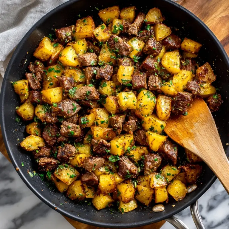 Garlic Butter Steak Bites with Herb Potatoes Recipe