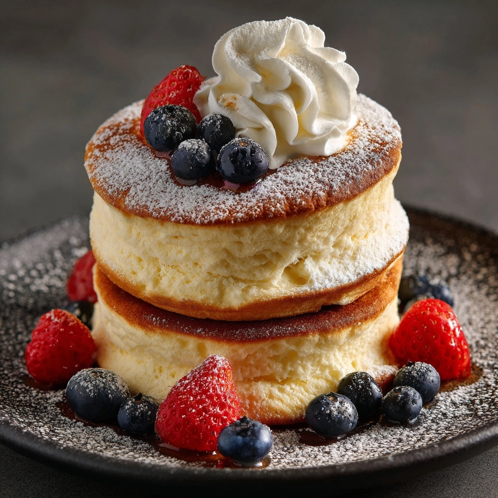 Fluffy Japanese Soufflé Pancakes: A Cloud-Like Delight Recipe - Recipe Image