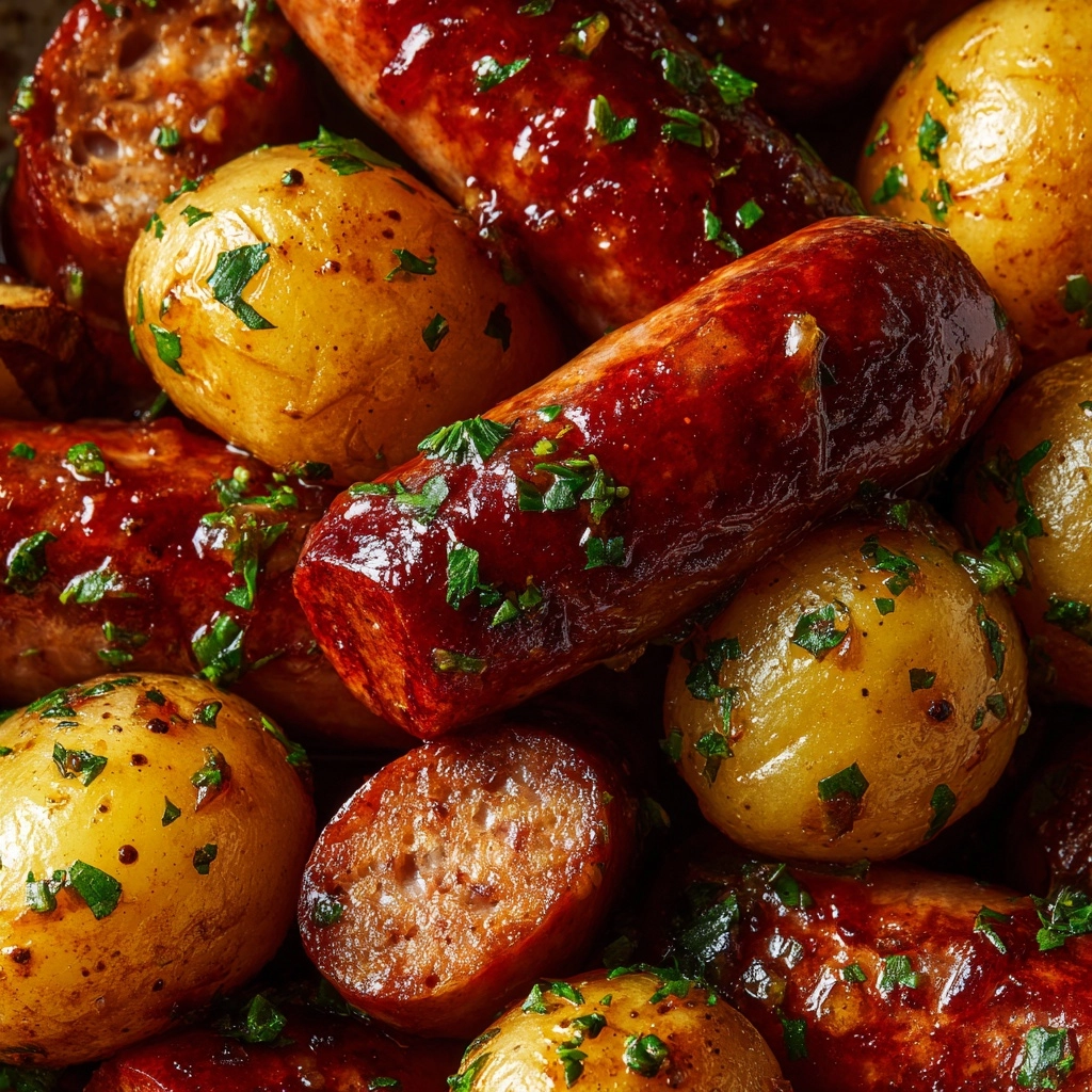 Glazed Sausage and Potatoes Recipe - Recipe Image