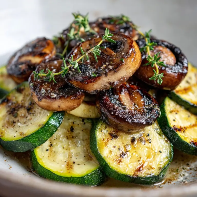Garlic Herb Zucchini & Mushrooms Recipe