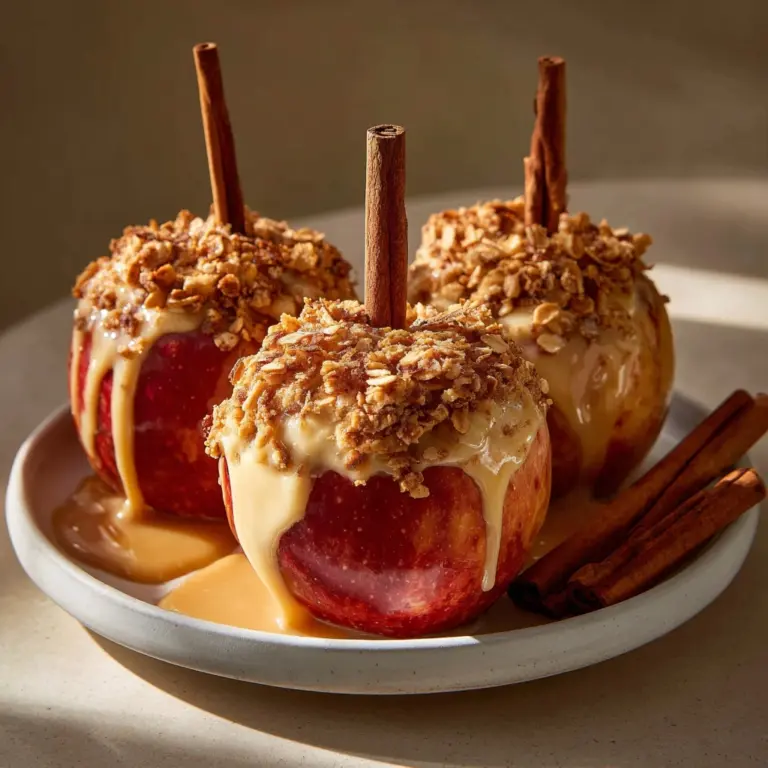 Cinnamon Oatmeal Stuffed Apples with Vanilla Custard Sauce Recipe