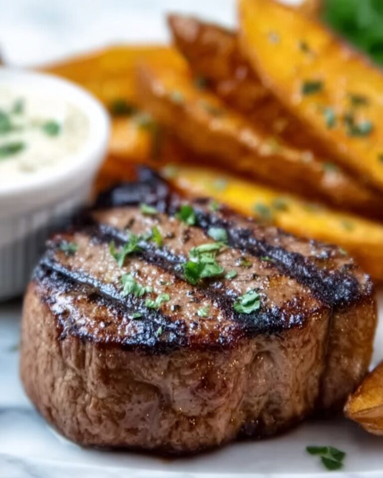 Tremendous Ribeye Steak with French Onions and Crispy French Fries Recipe