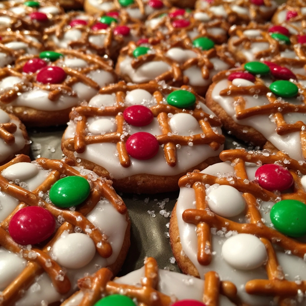 Pretzel M&M Hugs {Christmas Style} Recipe - Recipe Image