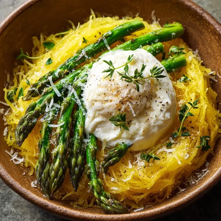 Spaghetti Squash with Asparagus, Ricotta, Lemon, and Thyme Recipe