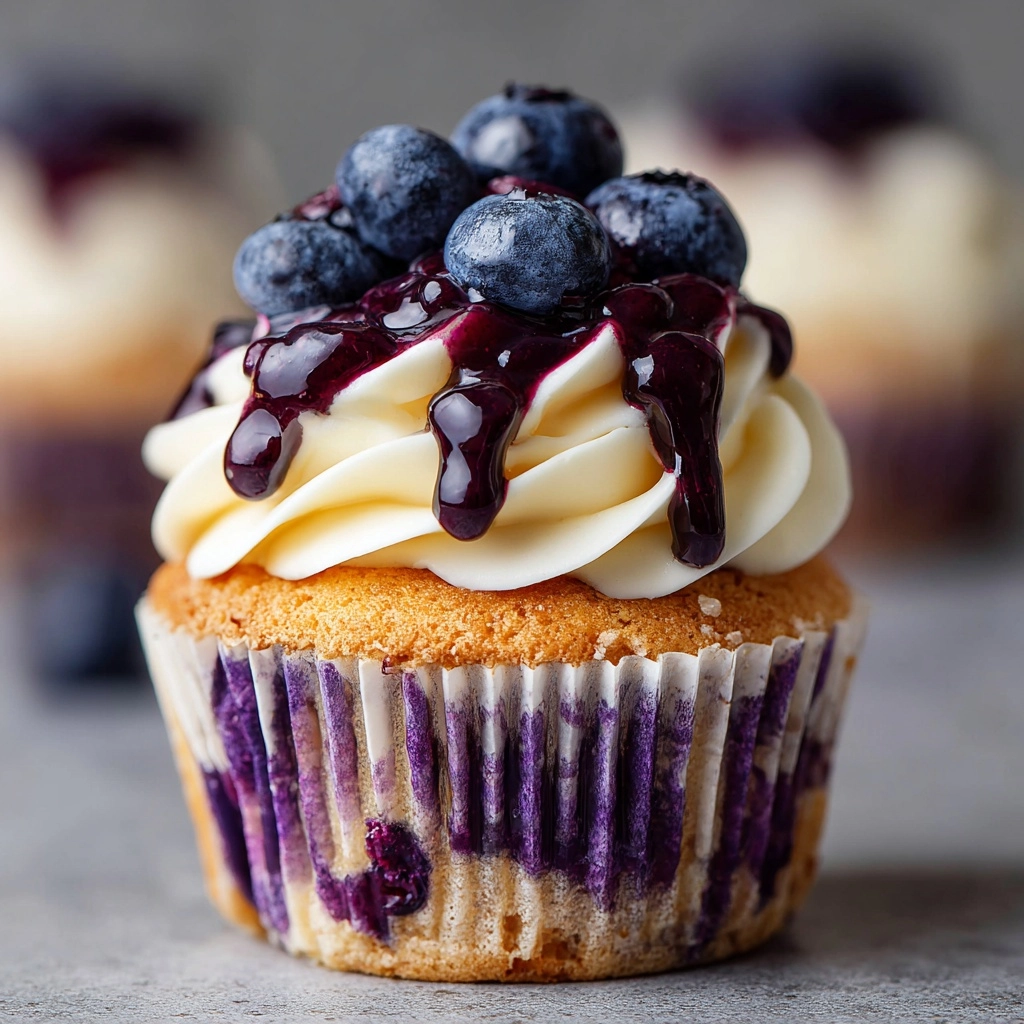 White Chocolate Blueberry Cheesecake Cupcakes Recipe - Recipe Image