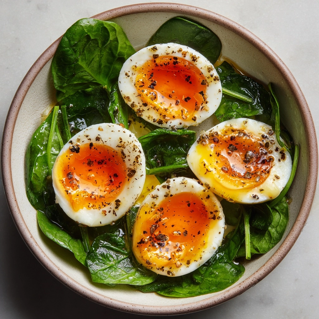 Hard-Boiled Egg Spinach Breakfast Bowl Recipe - Recipe Image