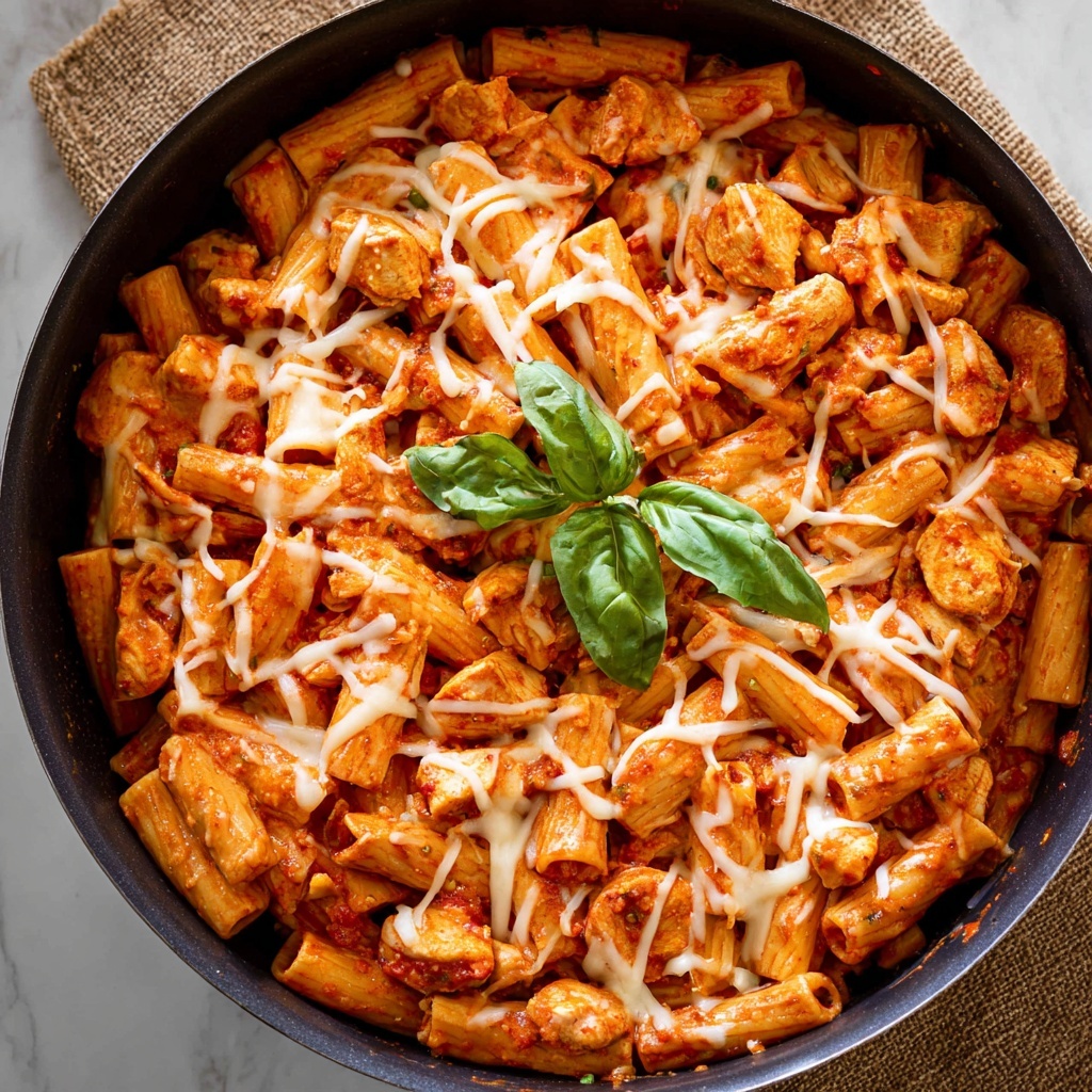 One Pan Chicken Parmesan Pasta Recipe - Recipe Image