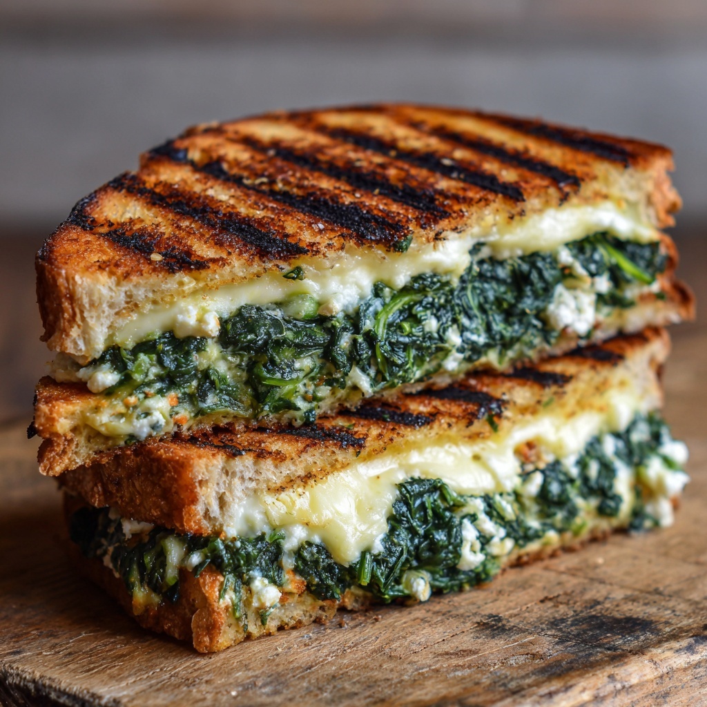 Spinach and Feta Grilled Cheese Recipe - Recipe Image