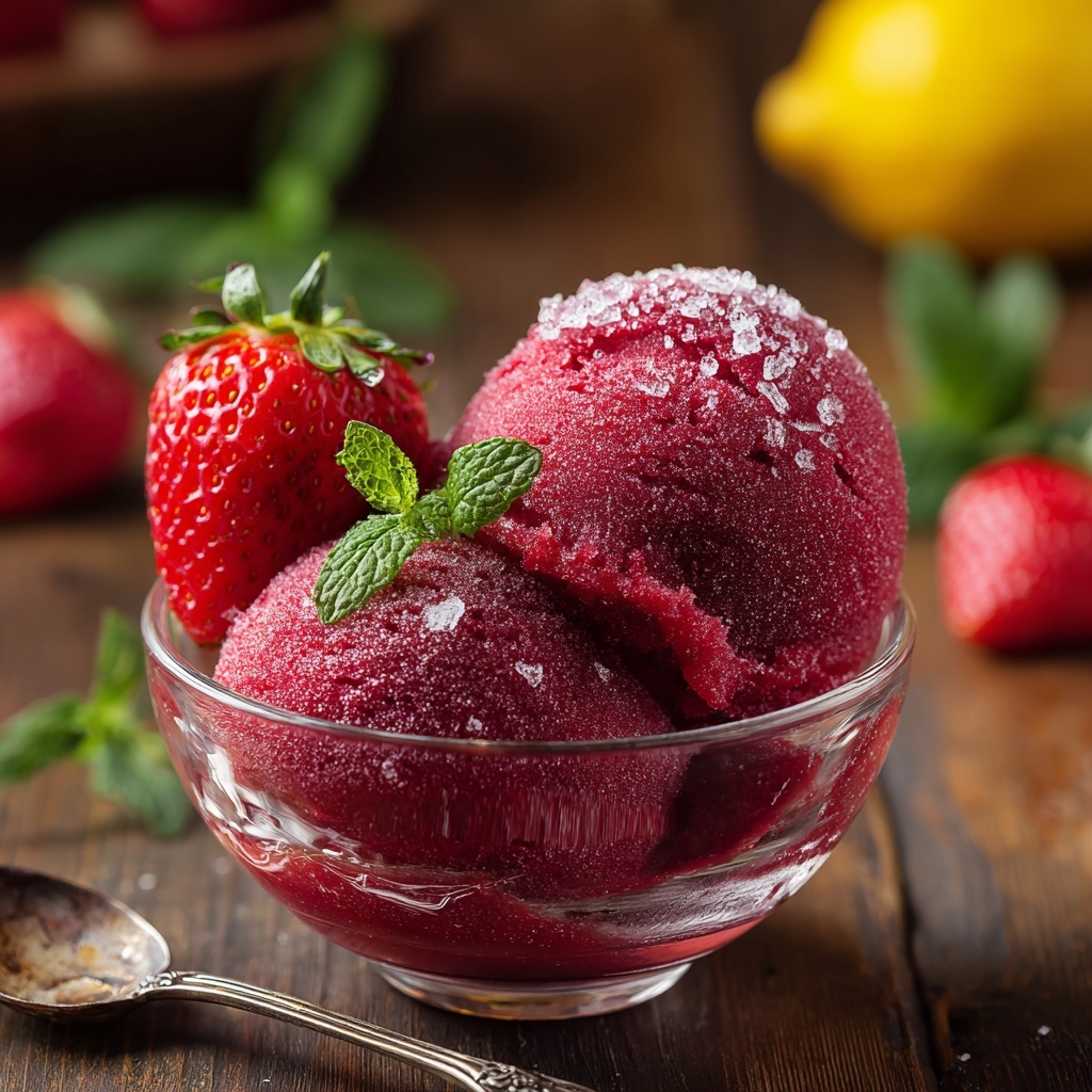 Strawberry Sorbet: The Ultimate Guide to Making It at Home Recipe - Recipe Image