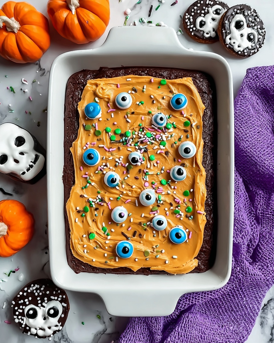 Halloween Cinnamon Rolls with Orange Cream Cheese Frosting and Festive Toppings Recipe - Recipe Image