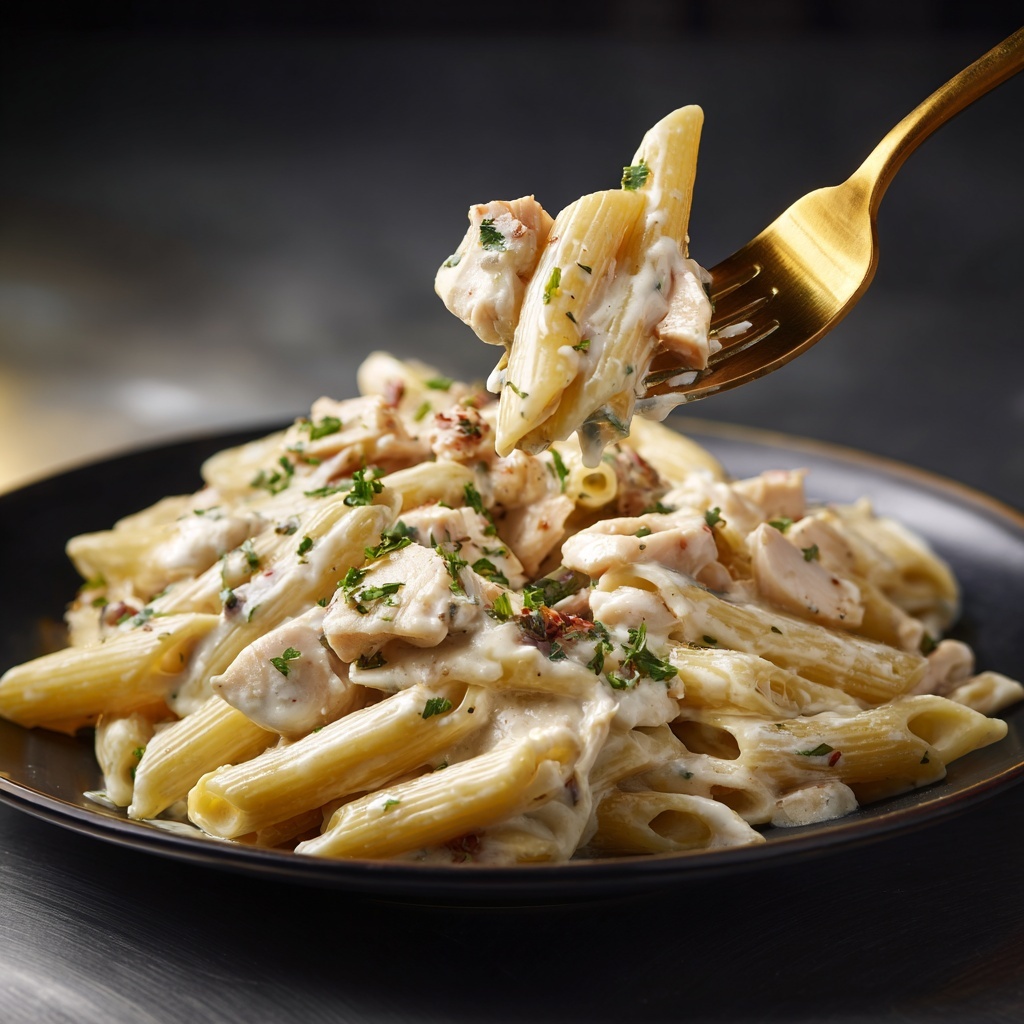 Slow Cooker Creamy Chicken and Penne Pasta Recipe - Recipe Image