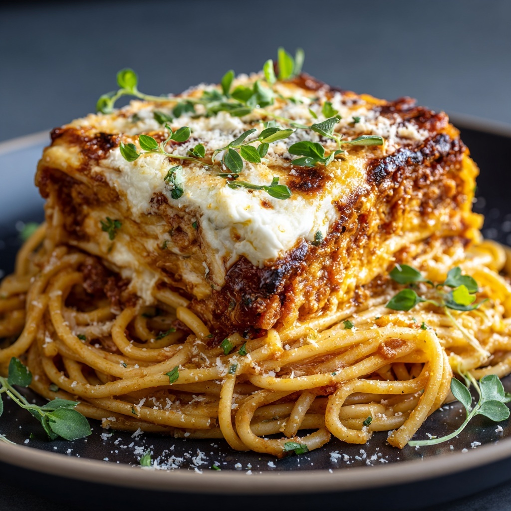 Cream Cheese Spaghetti Casserole Recipe - Recipe Image