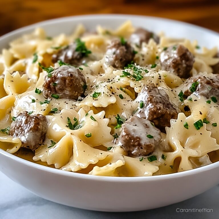 Indulgent Beef and Bowtie Pasta with Alfredo Sauce Made Easy Recipe