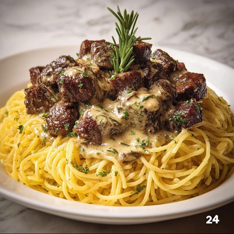 Savory Beef Linguine with Velvety Garlic Butter Sauce Recipe