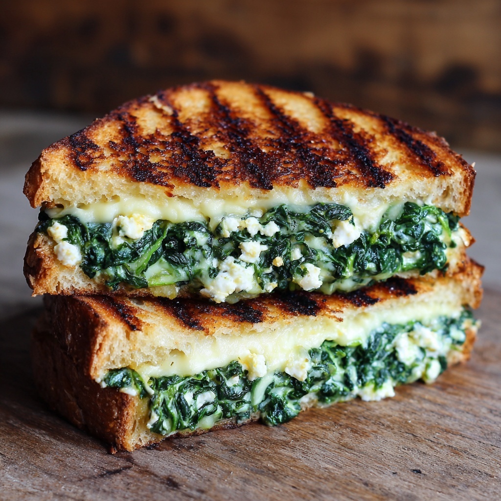 Spinach and Feta Grilled Cheese Recipe - Recipe Image