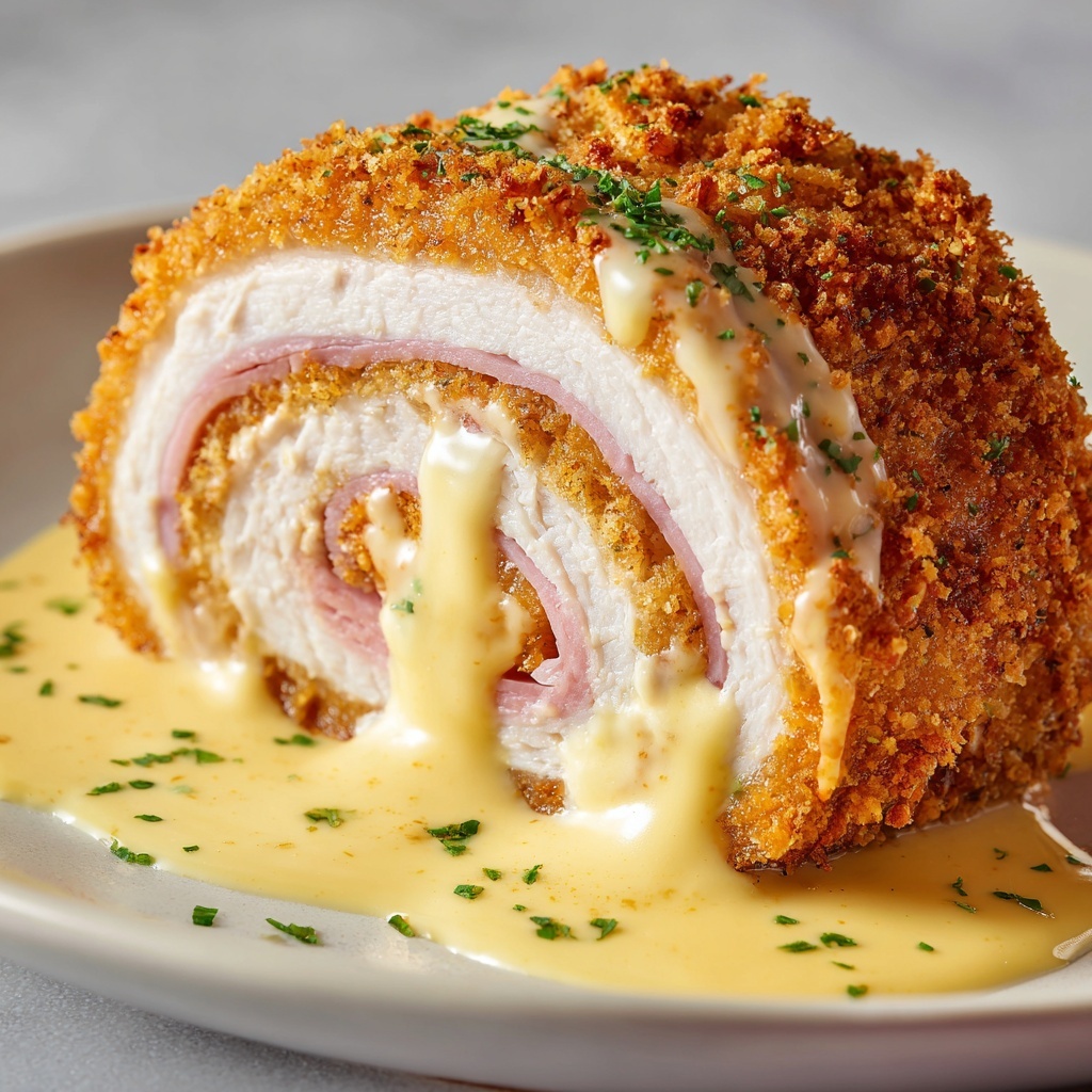 Crispy and Creamy Chicken Cordon Bleu with Dijon Sauce: The Ultimate Recipe - Recipe Image