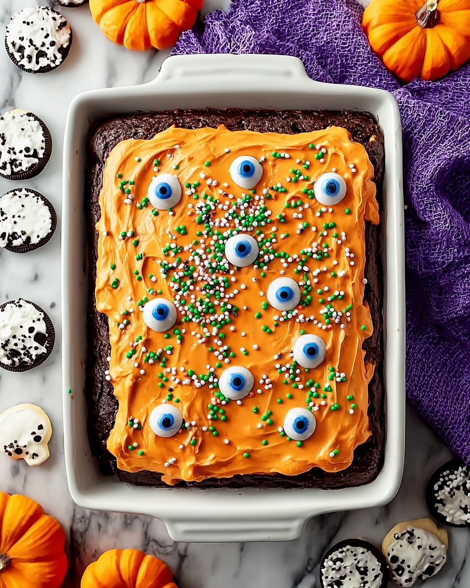 Halloween Cinnamon Rolls with Orange Cream Cheese Frosting and Festive Toppings Recipe - Recipe Image
