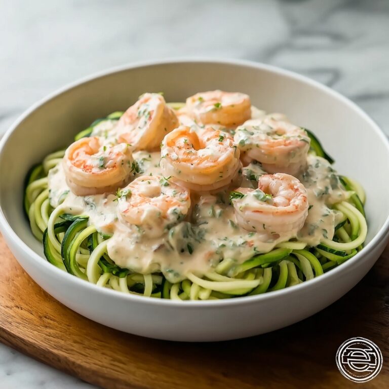 Indulgent Creamy Shrimp Alfredo with Zucchini Noodles Recipe